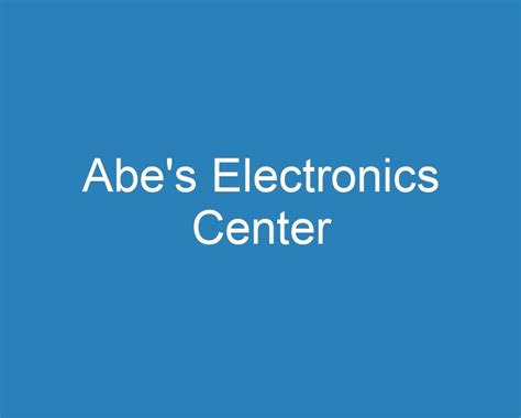 Abe's Electronics Center @ Amazon.com:.